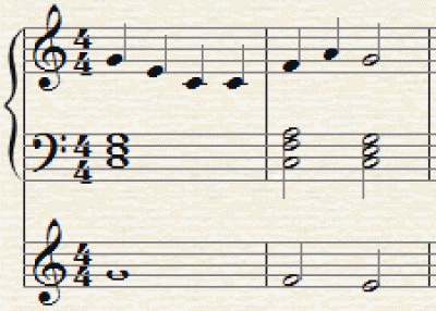 Arrangering och melodi med basgång